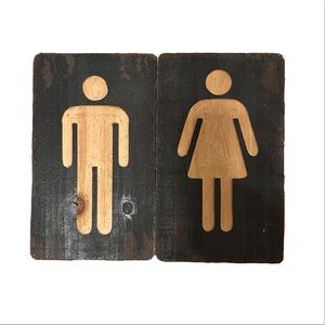 2/$15 Male & Female Wooden bathroom signs